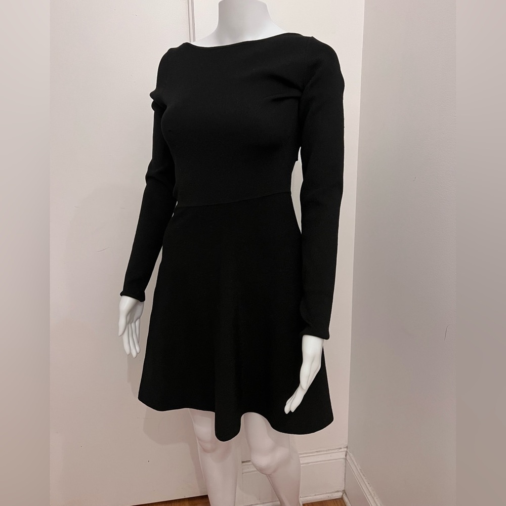 Black Long Sleeve Short Dress